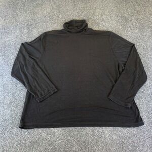 Frazier Lawrence Turtleneck Shirt Womens 3X Black Stretch Pullover Long Sleeve